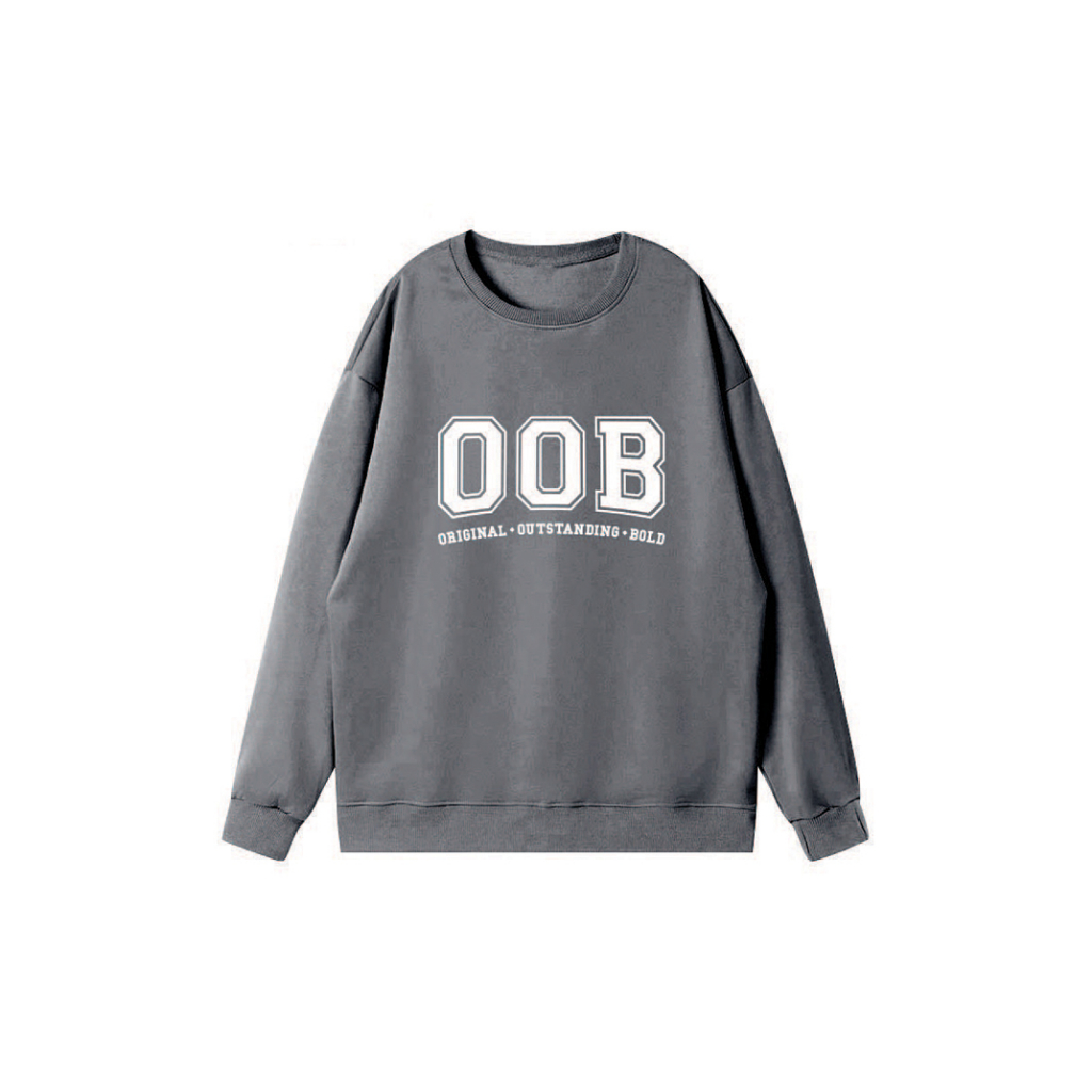 Áo  Sweatshirt  BOO Nỉ Cào Bông Unisex Dáng Oversize In Logo OOB Phối Màu Hottrend