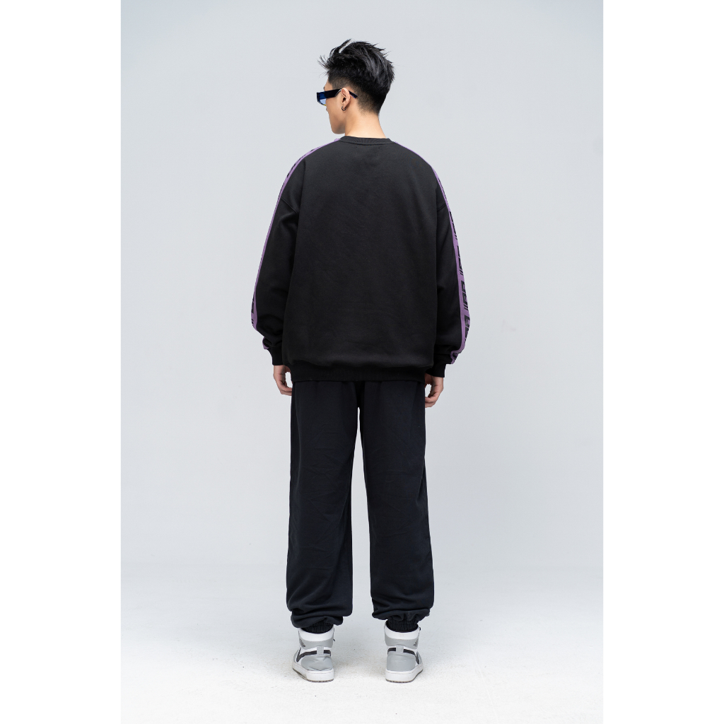 Áo Nỉ Không Mũ BOO Unisex Dáng Boxy In Line Tím Infinitee 06 BL