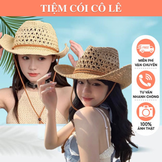 (New arrivals)Nón cói cao bồi mũ cói rộng vành cao bồi cực hot-Tiệm Cói Cô Lê
