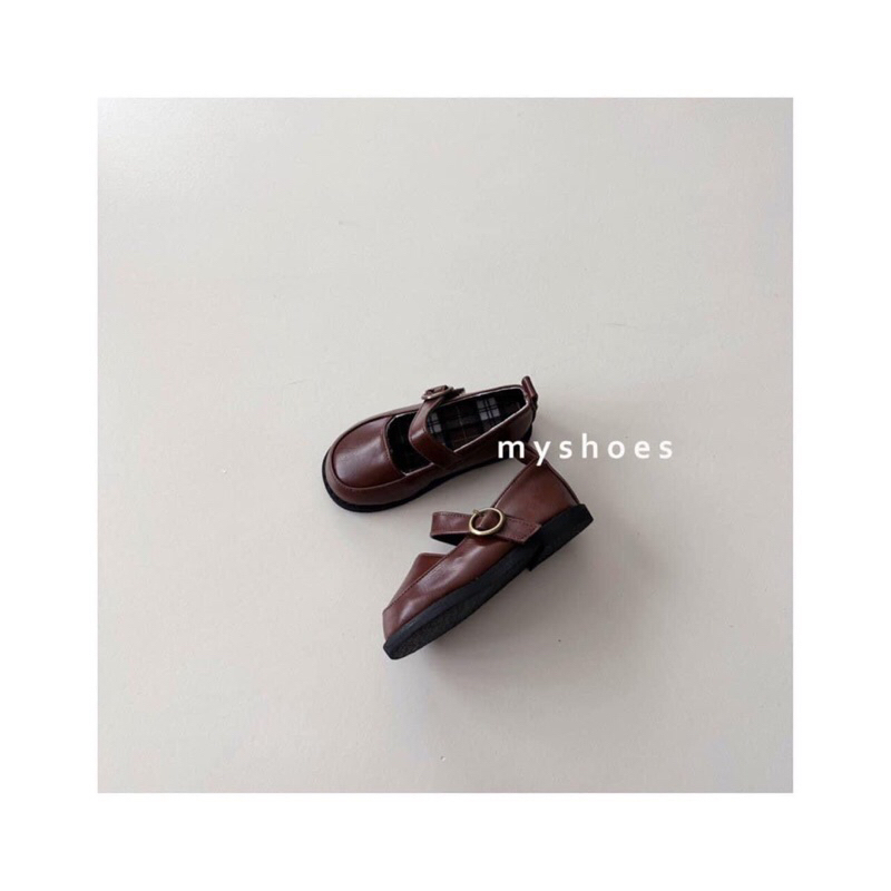 Giày da quai dán Hàn Quốc hãng Myshoes cho bé 13-15cm