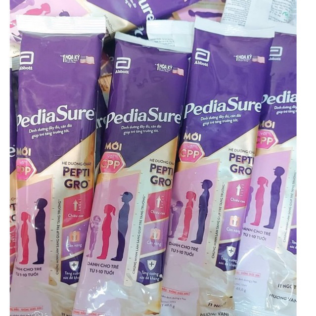 Combo 10 Goi Sữa bột Pediasure gói hương Vani 48,6g - HSD 2025