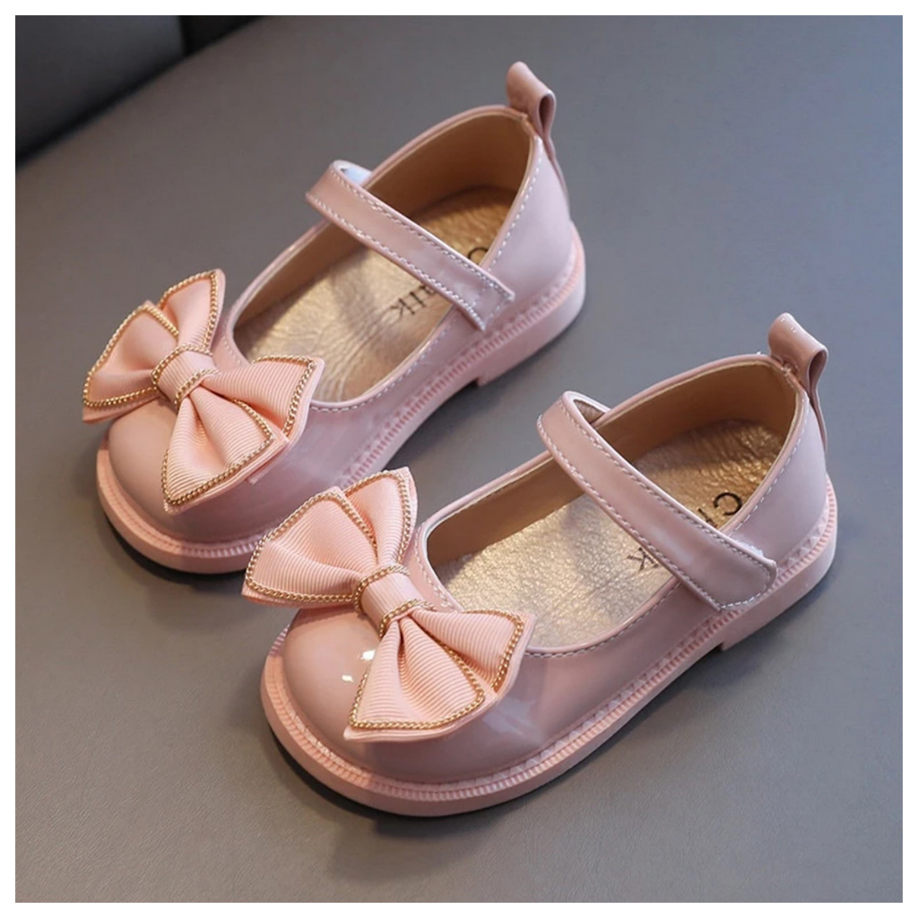 Giầy búp bê Đế Đốc  cho bé xinh phối 3 màu Hồng, Đen, Đỏ da bóng thời trang