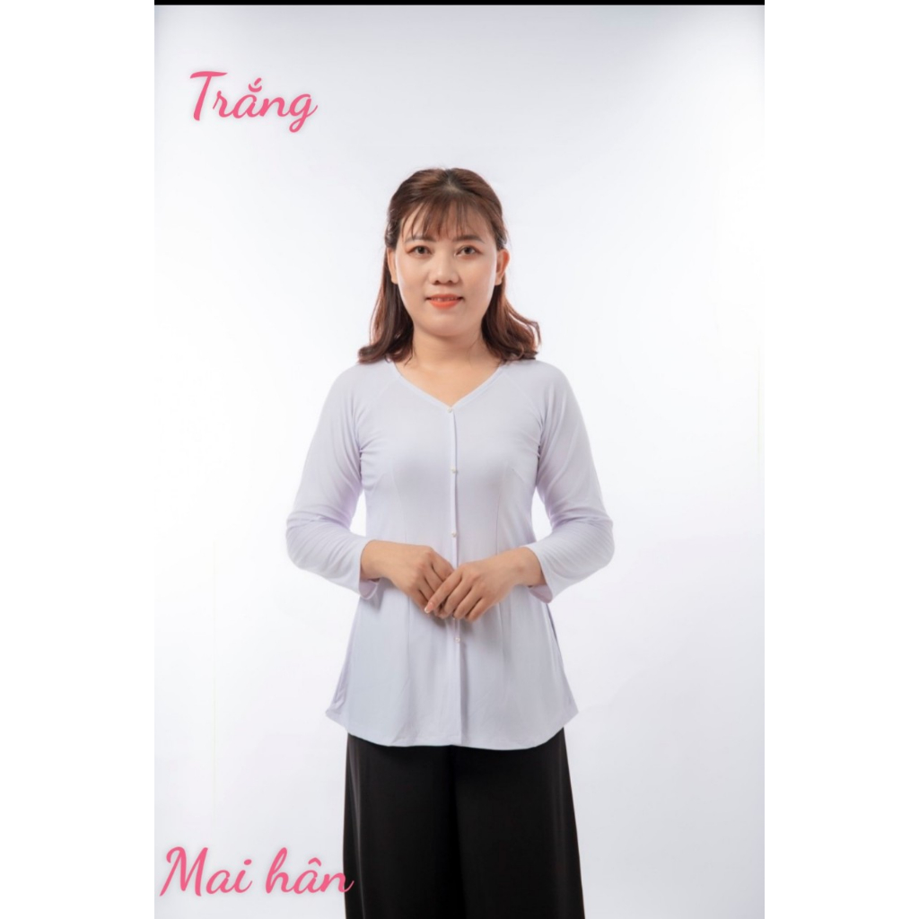 Bộ áo bà ba trơn kèm quần đen