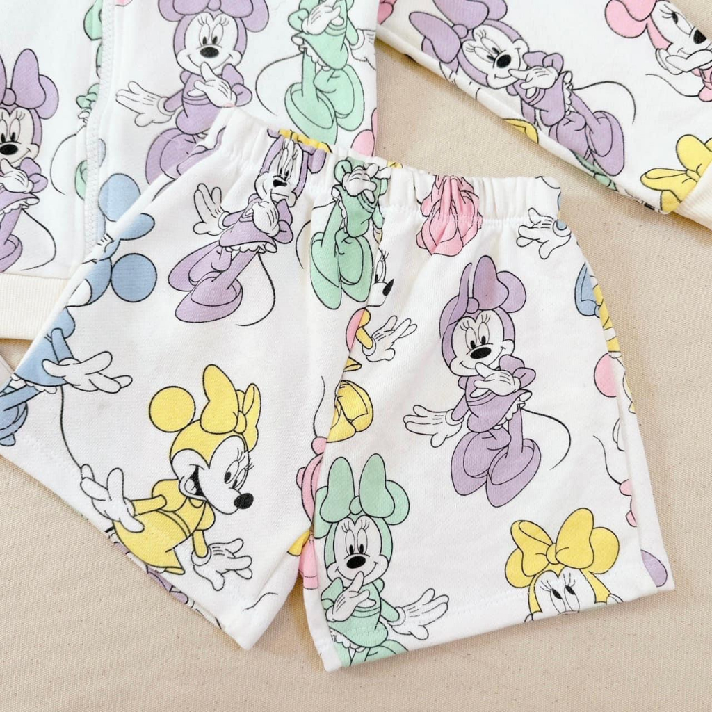 BỘ BÉ GÁI ÁO KHOÁC NỈ MICKEY SẮC MÀU QUẦN ĐÙI