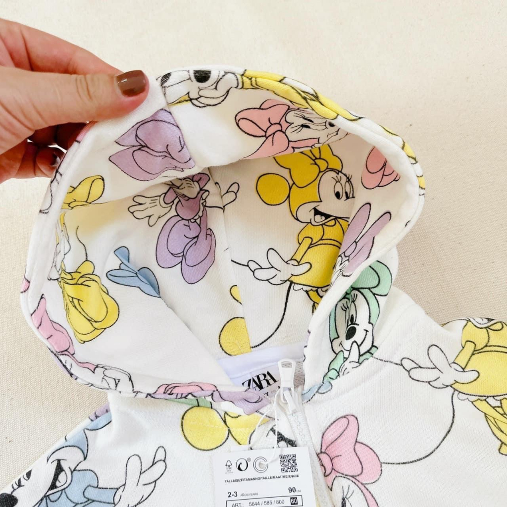 BỘ BÉ GÁI ÁO KHOÁC NỈ MICKEY SẮC MÀU QUẦN ĐÙI