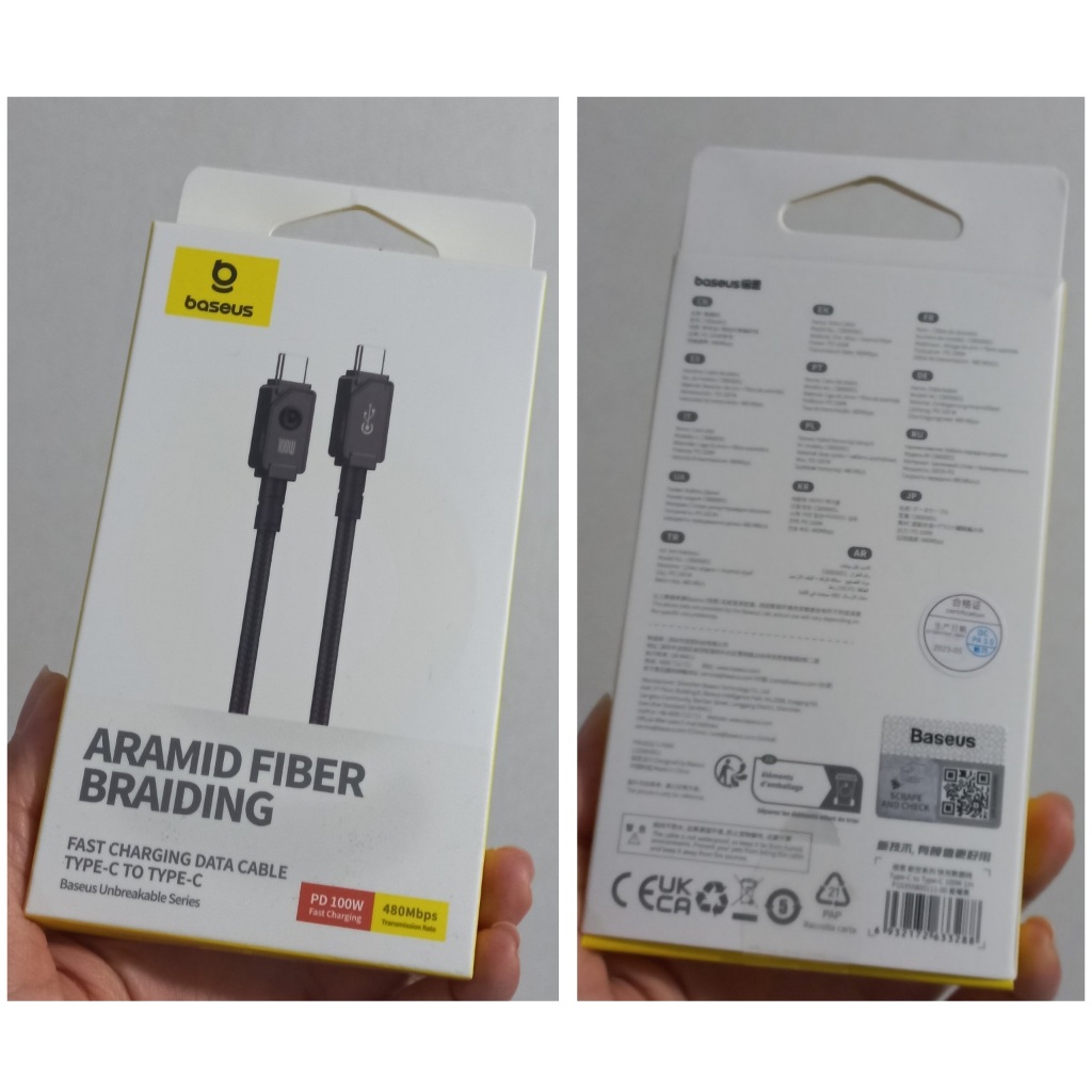 Dây sạc nhanh 100W C to C cho laptop macbook điện thoại siêu bền Baseus Aramid CB000051