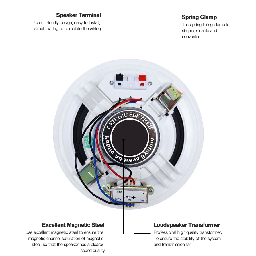 Đôi loa âm trần bas 5" toàn dải nghe nhạc nền phê luôn