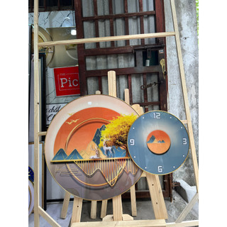 Tranh Đồng Hồ Tráng Gương - Cặp Tranh Tròn Trang Trí Phòng Khách / Phòng Ngủ / Phòng Bếp