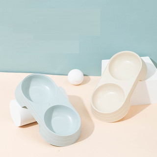 Bát ăn đôi dành cho chó mèo nhỏ 25x12x3.7cm, bát ăn uống cho thú cưng