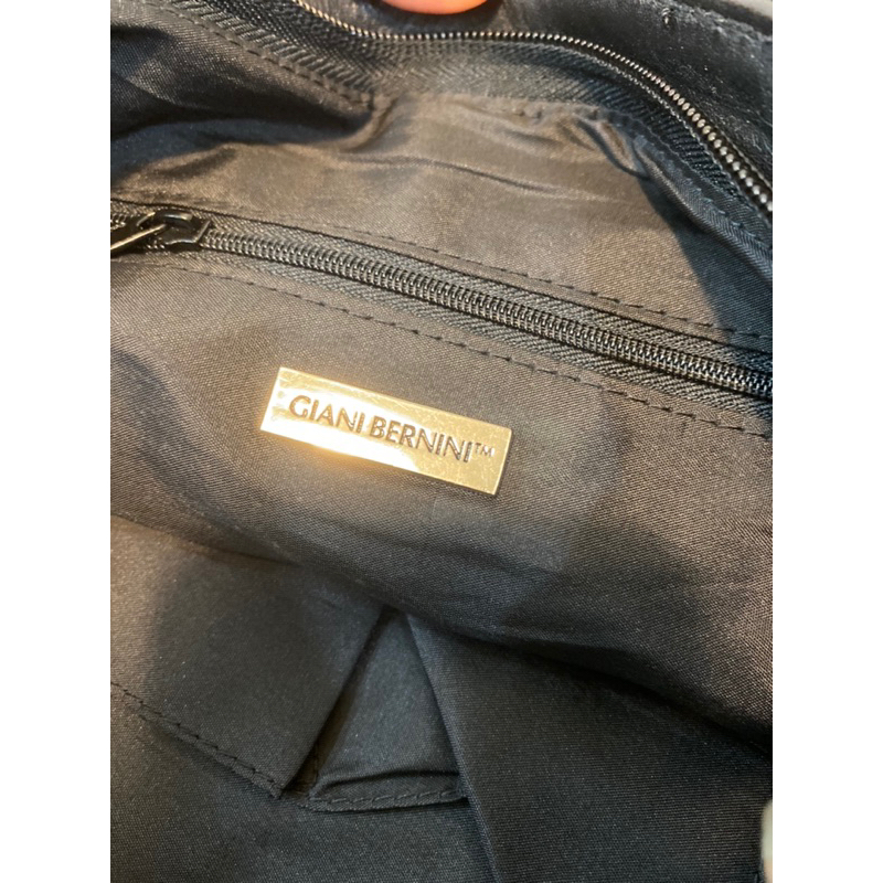 Túi tote da thật vintage si hiệu Giani Bernini màu đen - secondhand