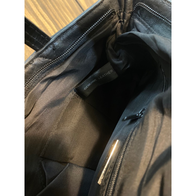 Túi tote da thật vintage si hiệu Giani Bernini màu đen - secondhand