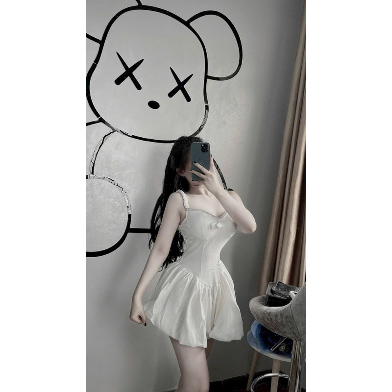 Đầm Body 2 Dây Đính Đá Viền Ngực Kèm Quần Set Đầm Xoè Kèm Quần Thun Nơ Ngực Set Váy Tiểu Thư Ulzzang - Thời Trang Nữ ATN
