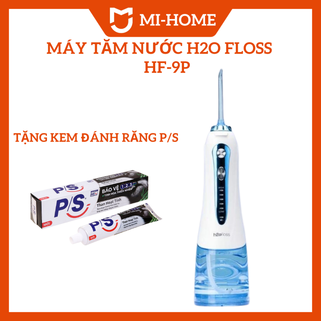 Máy Tăm Nước H2OFloss HF-9P Chống Thấm Nước, Tặng Túi Vải Du Lịch, Chăm Sóc Răng Miệng Hiệu Qủa, Bảo Hành 12 Tháng