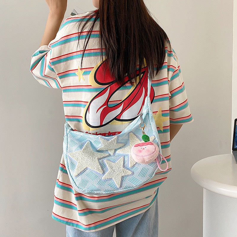 Túi đeo chéo canvas, túi tote vải đeo vai ngôi sao kẻ vạch nam nữ Unisex đi học đi chơi đựng vừa laptop Bee Canvas