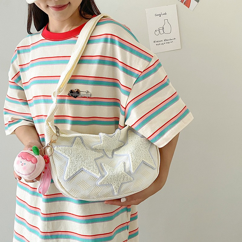 Túi đeo chéo canvas, túi tote vải đeo vai ngôi sao kẻ vạch nam nữ Unisex đi học đi chơi đựng vừa laptop Bee Canvas