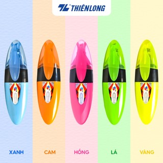  Bút dạ quang Thiên Long HL-07 5 màu: Vàng  Cam  Hồng  Xanh  Lá Màu mực tươi sáng độ phản quang cao không làm lem chữ 