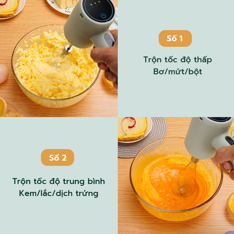 Máy trộn tay không dây Máy đánh trứng điện