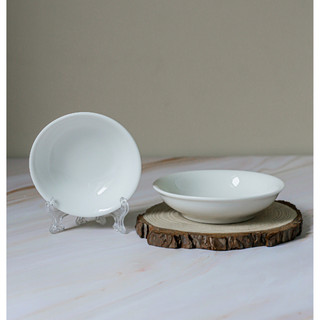 Đĩa chấm sứ trắng Minh Châu