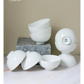 Bộ 6 bát ăn cơm - trắng sứ Minh Châu