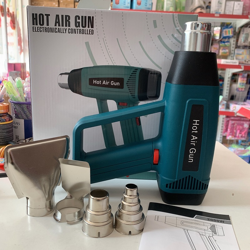 Máy khò nhiệt , Máy khò thổi hơi nóng 2000W, thổi nhiệt dán ni lông, decal, phim cách nhiệt ô tô, xe máy