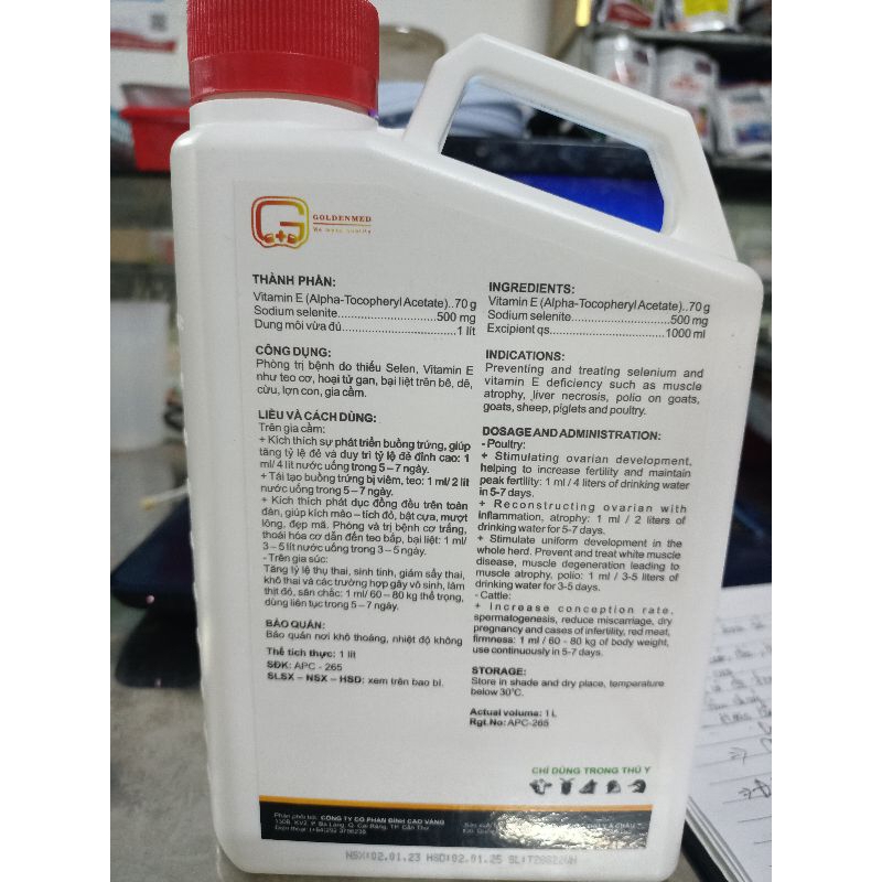 SEVIT plus 1 lít kích thích phát triển buồng trứng, tăng tỷ lệ đẻ, tăng tỉ lệ phôi trống