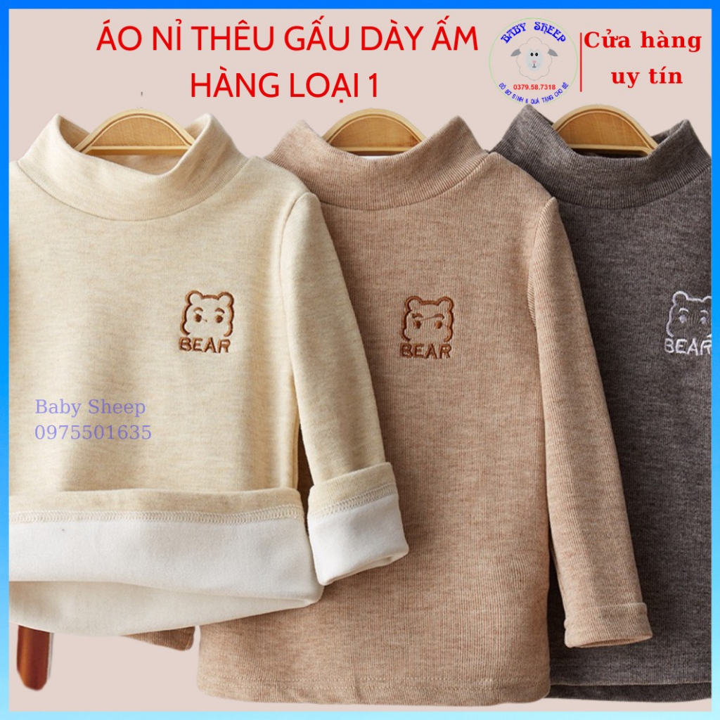 Áo giữ nhiệt trẻ em chất liệu nỉ gấu bear siêu đẹp 2023
