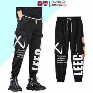💖 FROM CHUẨN 💖 Quần Kaki Nam Nữ TÚI HỘP In Chữ Unisex - Kiểu quần Baggyco dãn màu đen size M L XL S0
