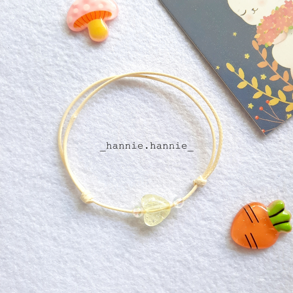 Vòng tay dây sáp đen kem 1mm ngôi sao trái tim khóa trượt đeo tay nam nữ