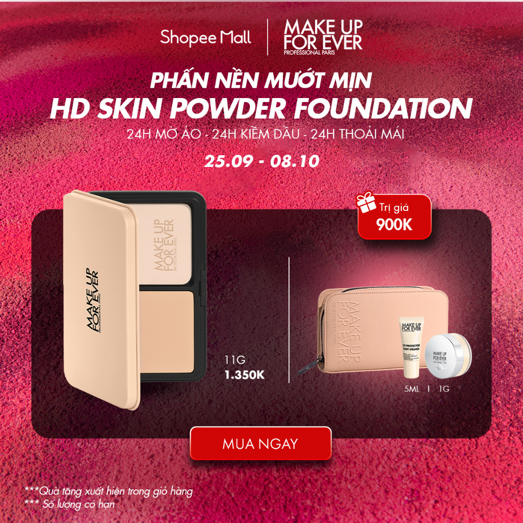 [Mới 2023] Phấn Nền Trang Điểm Kiềm Dầu HD Skin Powder Foundation 11g - MAKE UP FOR EVER - Nhập khẩu độc quyền từ Pháp