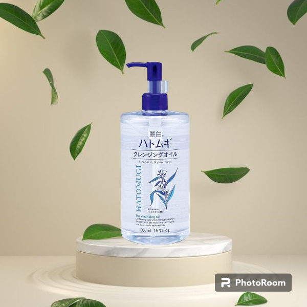 Hatomugi Dầu Tẩy Trang ý dĩ Nhật Bản 500ml ☘️gao_beauty223☘️