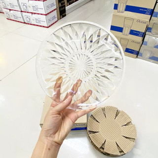 Đĩa khía thủy tinh cao cấp Ocean, dĩa thủy tinh đĩa đựng hoa quả chính hãng chất lượng cao