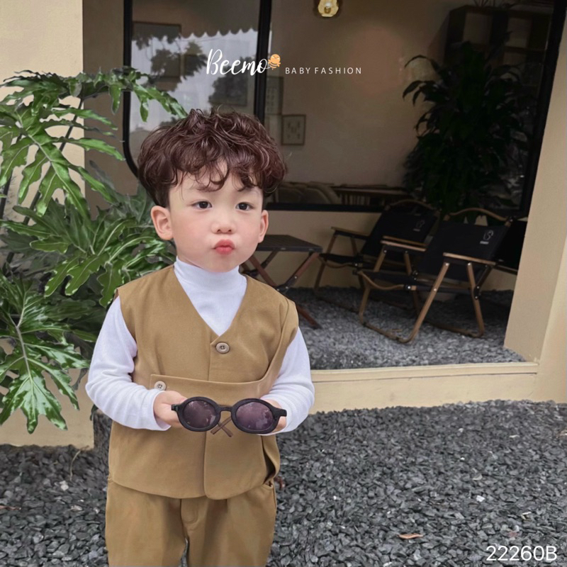 Bộ vest gile Hàn Quốc công tử 3ct bé trai