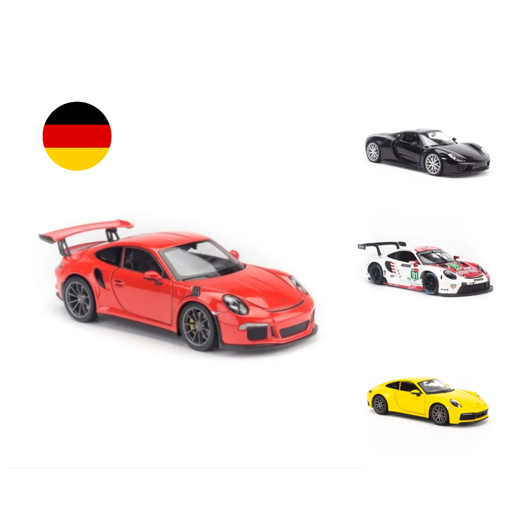 Mô hình xe Porsche 911 GT3 RS, 918 Spyder, 911 Carrera 1:24