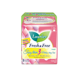 Quà Tặng Không Bán - Băng vệ sinh Laurier Fresh & Free Dày Cánh 8 Miếng + 3 Miếng