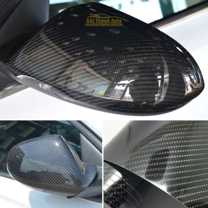 Decal Carbon đen bóng dán xe, đề can carbon trang trí dán ô tô, máy tính, điện thoại có sẵn keo khổ 0.6m