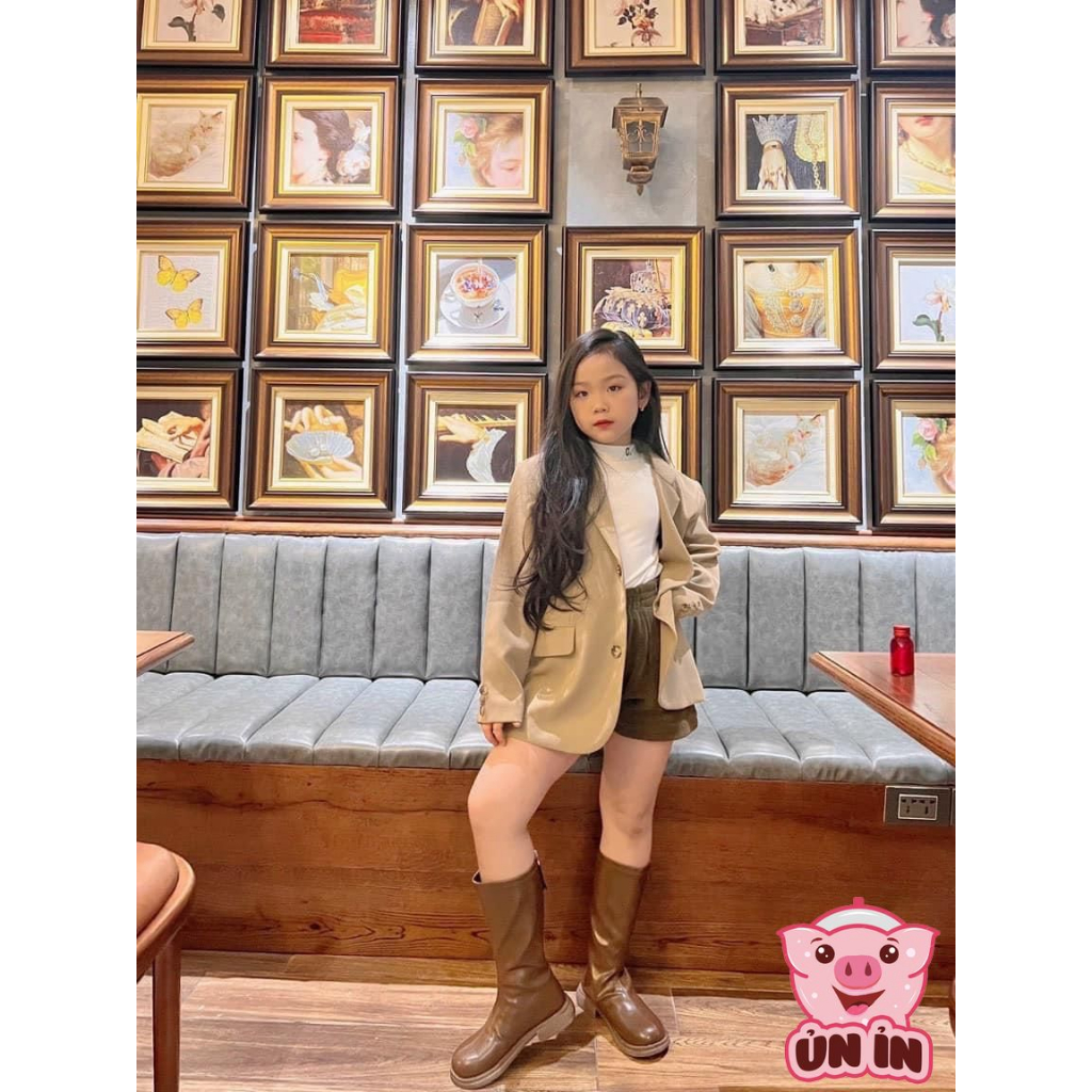 Giày bốt Martin bé gái, Bốt trẻ em chất da PU siêu mềm khoá kéo dễ thương phong cách Hàn Quốc KX4