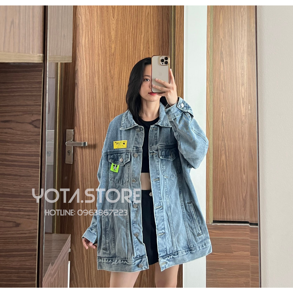 Áo khoác jeans tag vải - G033