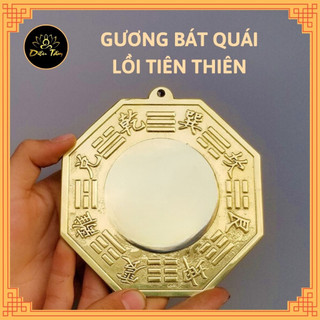 Gương bát quái bằng đồng lồi mặt trơn phong thủy