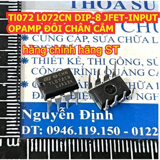 10 con TL072 TL072CP TL072CN hàng ST 072 072D JRC tháo máy DIP-8 JFET-INPUT OPAMP ĐÔI CHÂN CẮM kde1221