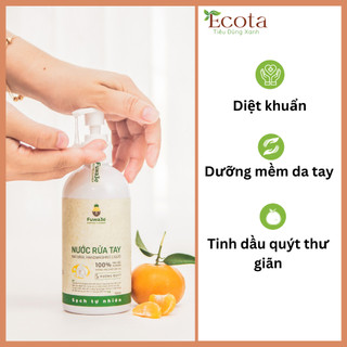 Nước rửa tay tinh dầu vỏ quýt Fuwa3e diệt khuẩn, dưỡng mềm da tay, hương tinh dầu quýt thư giãn