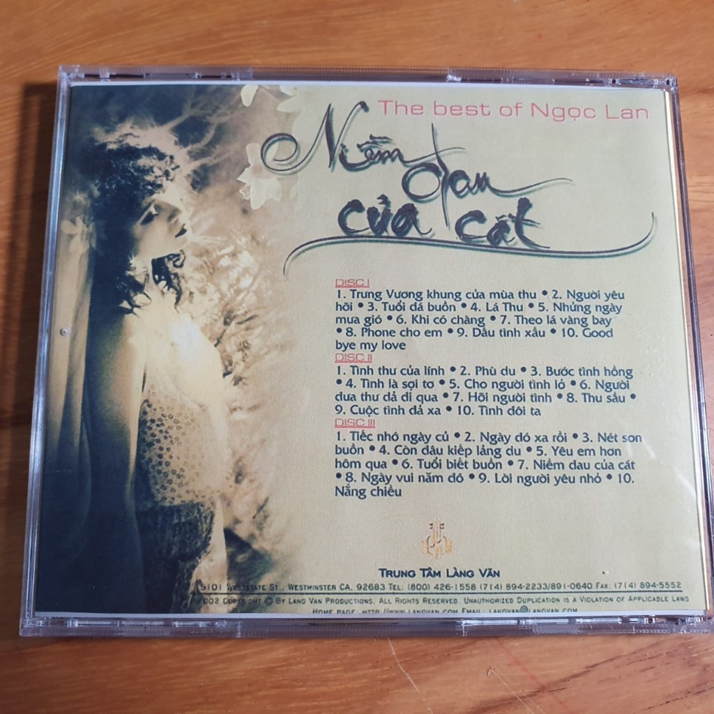 CD Ngọc Lan NIỀM ĐAU CỦA CÁT - Album gồm 3 CD - CD Nhạc chất lượng cao - Phôi Phono Verbatim Bìa màu