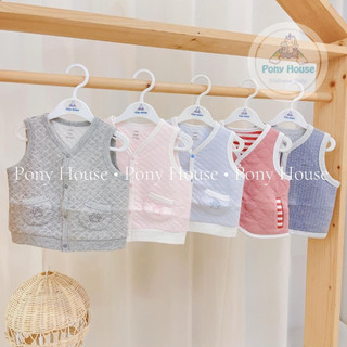 Áo Gile Nous Trần Bông Cài Thẳng Cho Bé Trai, Bé Gái (Size Từ 3-6M Đến 12-18M)