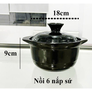 Nồi sứ số 6 nắp sứ đấy sâu / nồi kho thịt, kho cá nồi nhỏ