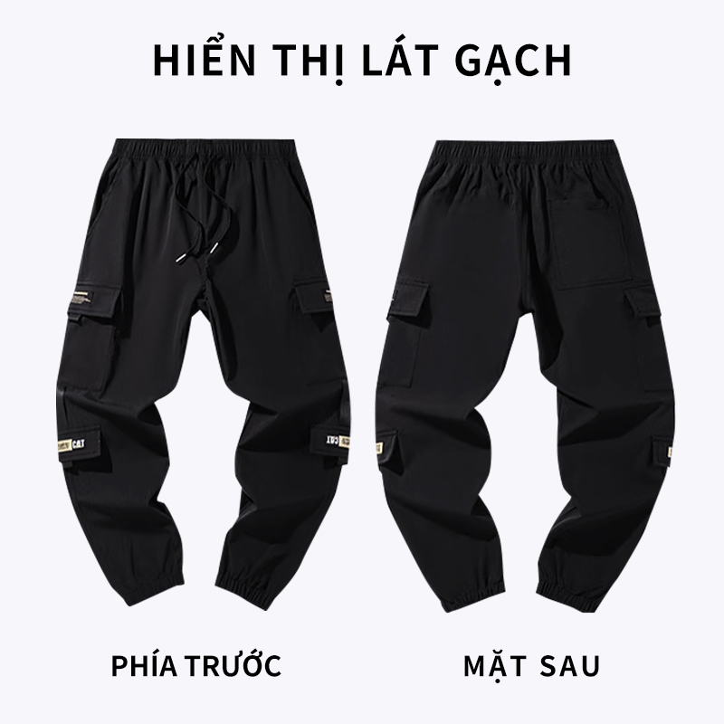 Quần túi hộp nam mùa hè.quần ống rộng thể thao dài unisex quần jogger Nam Thoáng khí và thoải mái cargo pants
