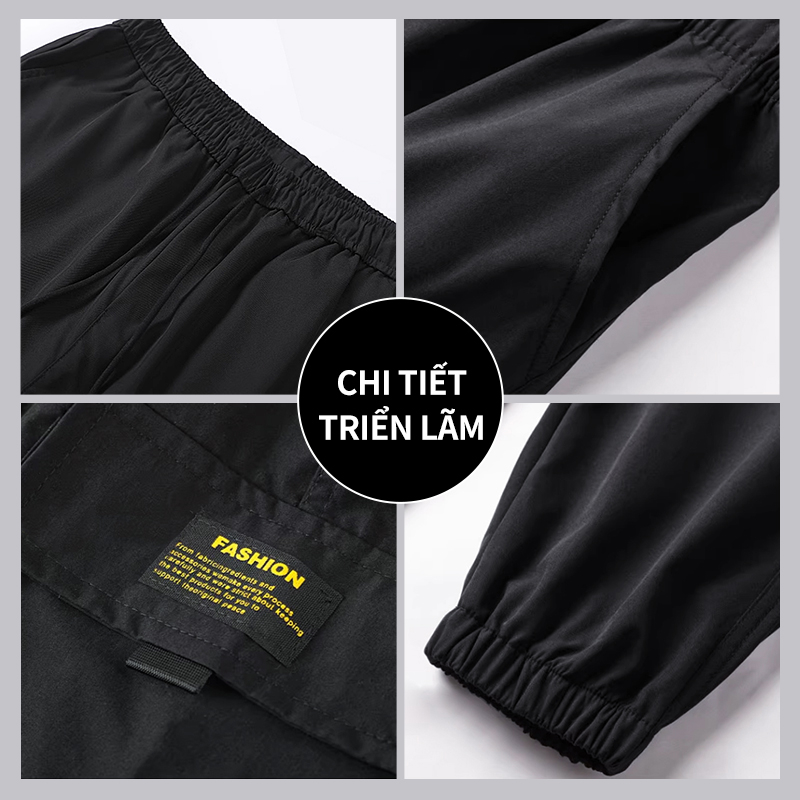 Quần túi hộp nam mùa hè.quần ống rộng thể thao dài unisex quần jogger Nam Thoáng khí và thoải mái cargo pants