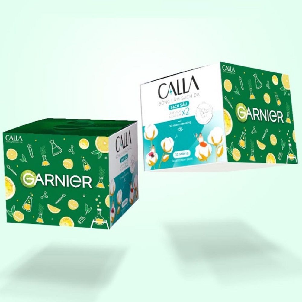Bông tẩy trang làm sạch da làm từ 100% bông tự nhiên Garnier x Calla 30 miếng