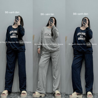 Set nỉ áo dài quần suông chất da cá BIGSIZE
