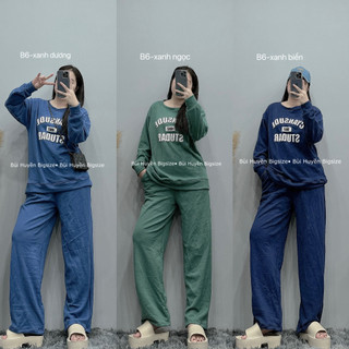 Set nỉ áo dài quần suông chất da cá BIGSIZE (B6)