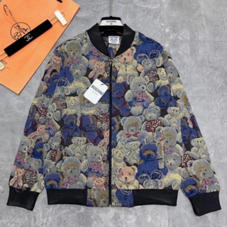  Áo khoác bonber nam nữ Mochino gấu 2 lớp cá tính áo bomber gấu 2 lớp nam nữ 