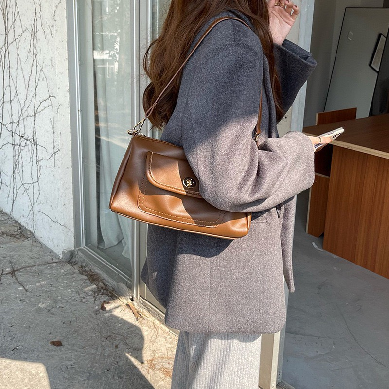 Túi xách nữ da Pu đeo chéo đeo vai phong cách vintage mùa thu